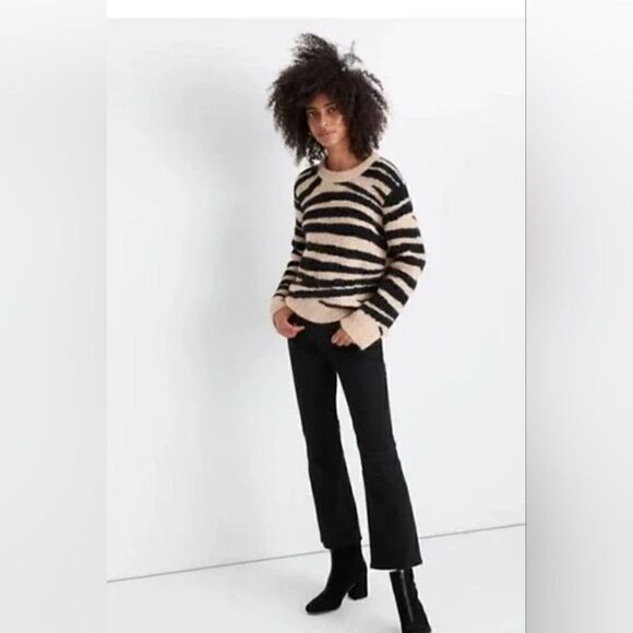 Madewell Shrunken Pullover Sweater in Tiger Stripe size XS - Picture 1 of 8